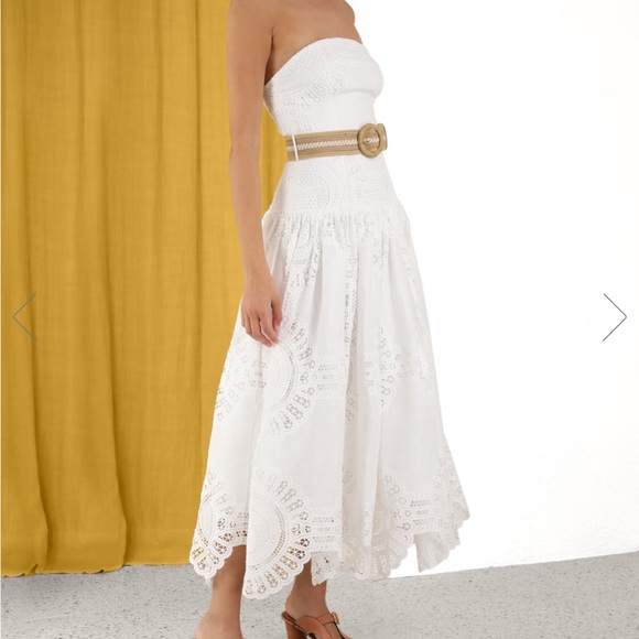 Zimmermann Vacay Strapless Midi Dress - size 8/10 - Picture 2 of 6